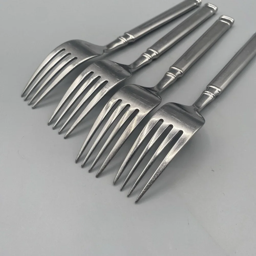 Hampton Silversmiths OPTIMUM  4pcs Dinner Forks Frosted‎ Stainless Flatware 8